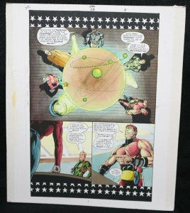 JSA #23 p.9 Color Guide Art - Flash Jay Garrick, Dr. Fate by John Kalisz