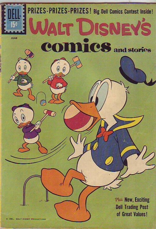 Comics and Stories, Walt Disney's #249 (Jun-61) FN- Mid-Grade Donald Duck, Hu...