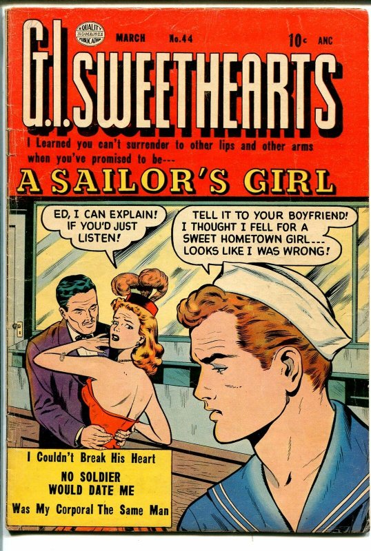 G.I Sweethearts #44 1955-Quality-sailor love triangle-military-last pre-code-FN 