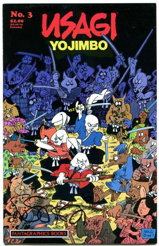 USAGI YOJIMBO #3, NM-, Signed Stan Sakai with Remark art, 1987, more in store