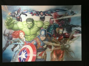 3D AVENGERS LENTICULAR POSTER 25 X 18 NO 3D GLASSES REQUIRED MINT