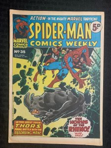 1973 Oct 13 SPIDER-MAN COMICS WEEKLY #35 FN 6.0 John Romita / Rhino