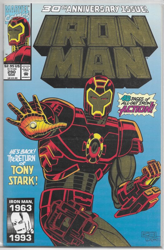 Iron Man   vol. 1  #290 VF Kaminski/Hopgood, new armor