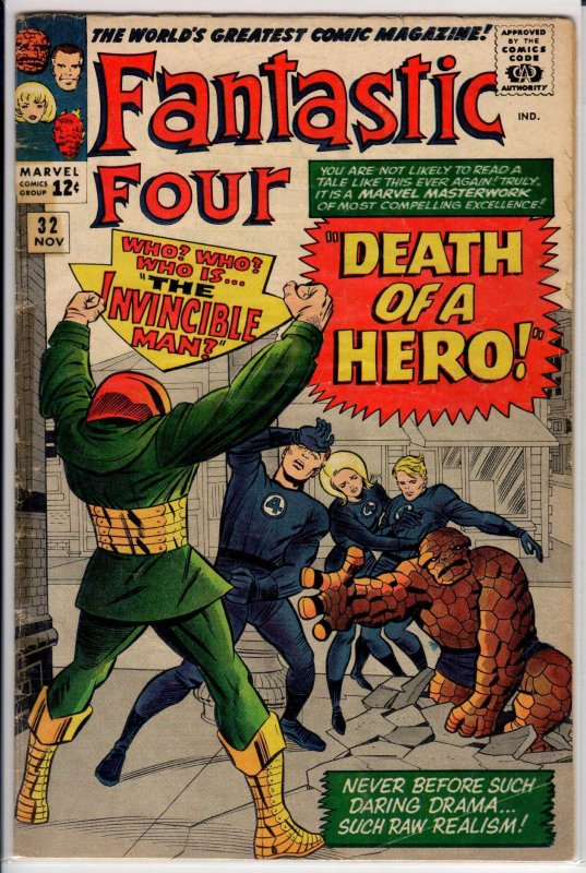 Fantastic Four #32 (1964) 2.5 Q TAPE ON COVER