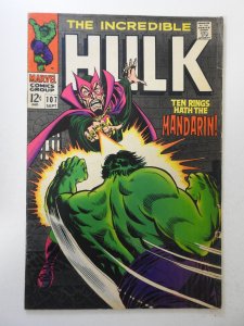 The Incredible Hulk #107 (1968) VG+ Condition moisture stain