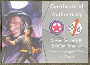 Seven Secrets #1 Yoon Exclusive Virgin Variant Ltd to 500 (2020, Boom!) NM/MT