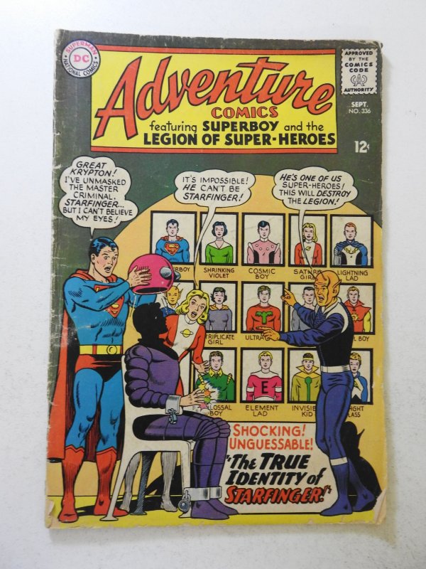 Adventure Comics #336 (1965) GD+  2 in cumulative spine split, moisture stains