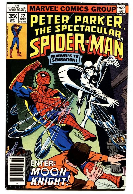 SPECTACULAR SPIDER-MAN #22 comic book 1978- Early Moon Knight appearance VF+