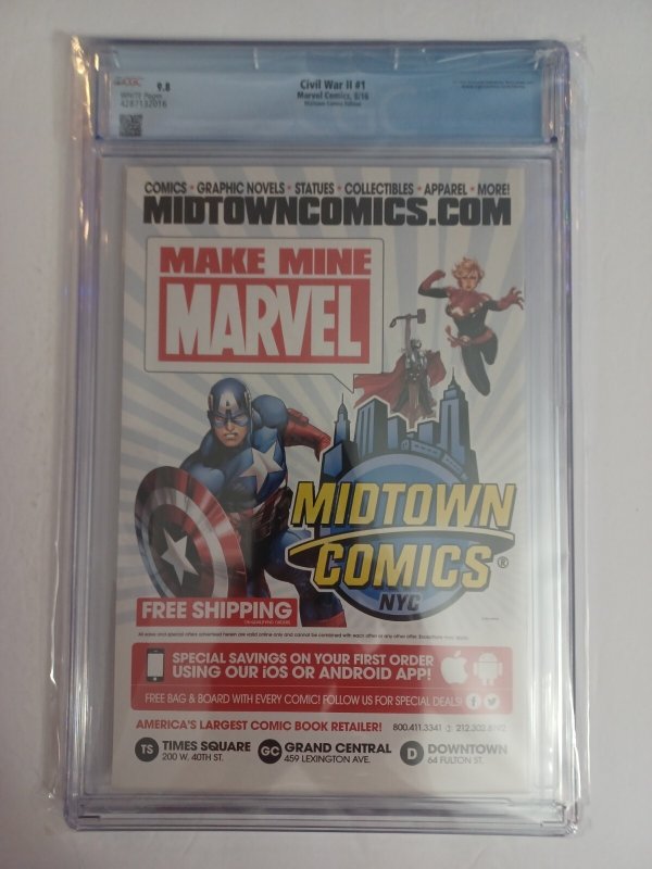 Civil War II #1 - J Scott Campbell - Midtown Comics Exclusive - 2016 - CGC 9.8