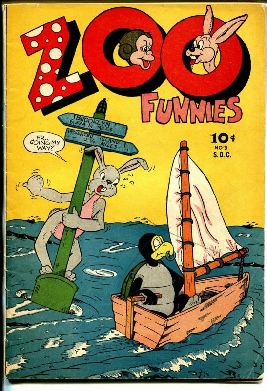 Zoo Funnies #3 1946-Charlton-funny animals-bizarre stories-VG