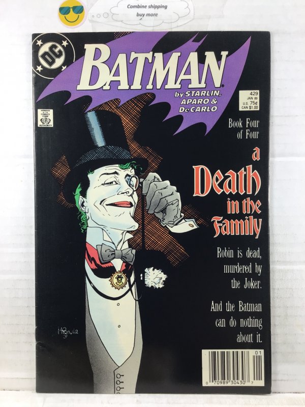 Batman #429 (1989) key “ death in the family “ part four