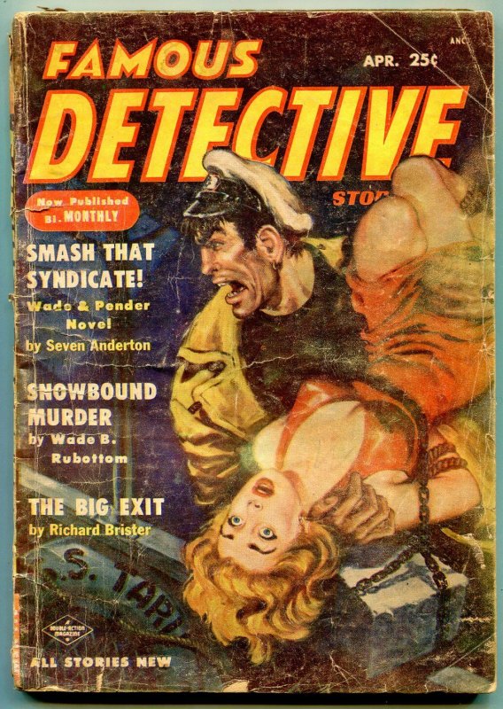 Famous Detective Stories Pulp April 1954- Snowbound Murder G