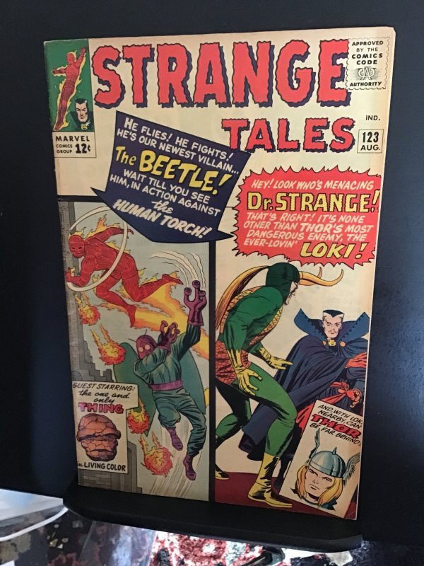 Strange Tales #123 (1964) Doctor Strange vs. Loki, 1st Beetle! FN/VF Oregon CERT