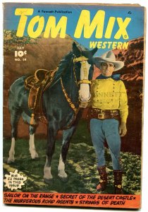 Tom Mix Western #19 1949- 1st photo cover- Golden Age Fawcett VG-