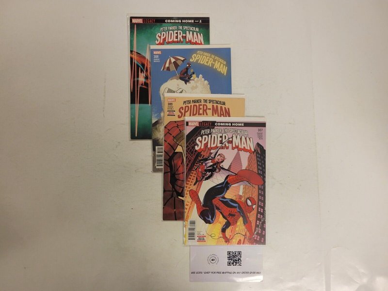 4 Spectacular Spider-Man Marvel Comic Books #306 307 308 309 26 TJ43