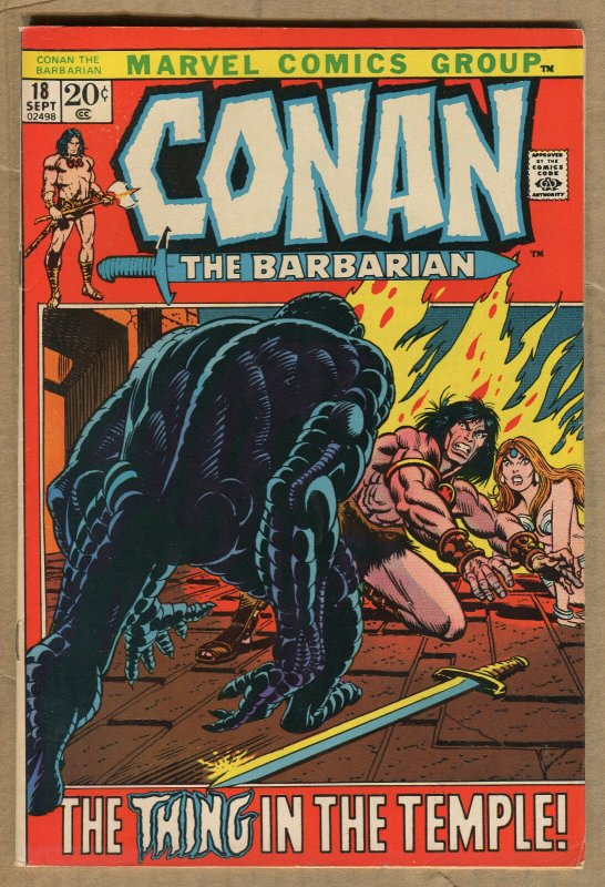 Conan #18 - The Thing in the Temple! -1972 (Grade 7.5) WH