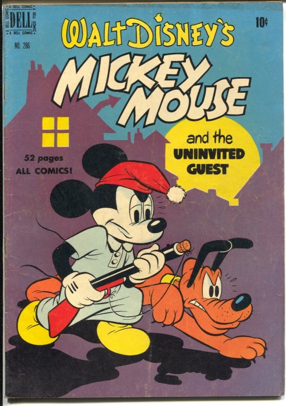 Four Color Comics-Mickey Mouse # 286 1950-Dell-Uninvited Guest-Disney-FN