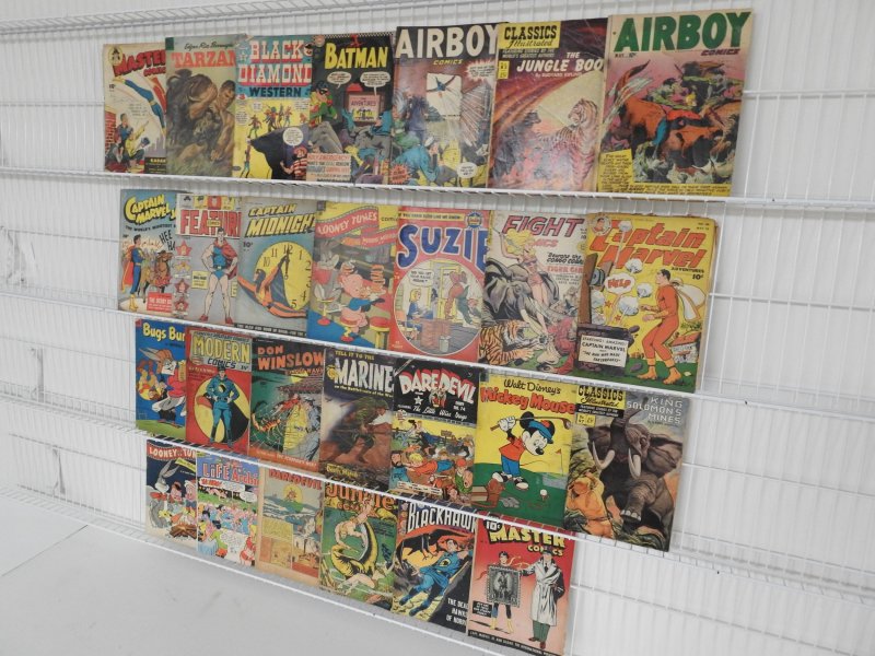 Lot of 27 Low Grade Gold/Silver Age Comics W/ Captain Marvel, +More! See desc