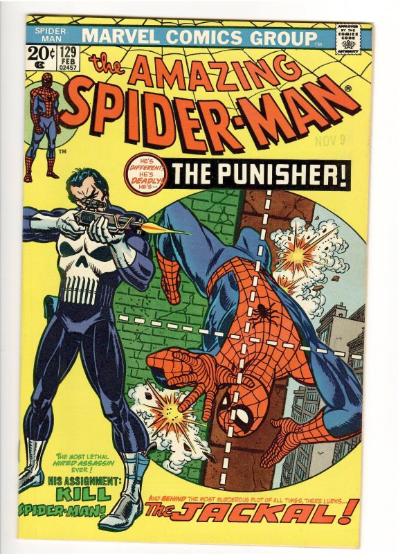 AMAZING SPIDERMAN 129 NM+ 9.4-9.6;1st APPEARANCE PUNISHER! LOUISIANA COLLECTION