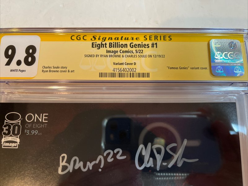 Eight Billion Genies (2022) # 1 (CGC 9.8 SS) Signed Browne Soule | 1:10 Cover D