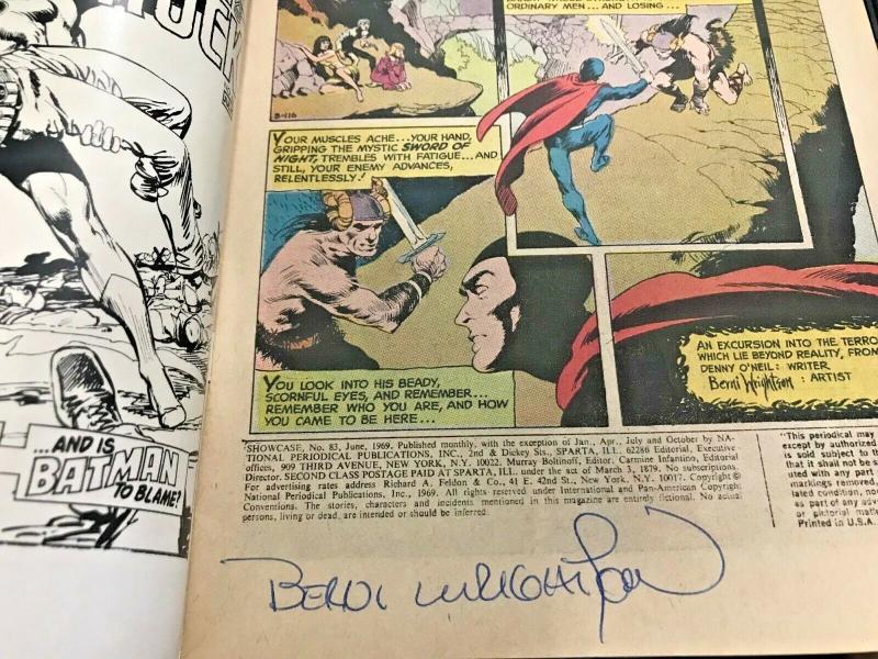 SHOWCASE#83 VF 1969 SIGNED BY BERNI WRIGHTSON DC SILVER AGE COMICS