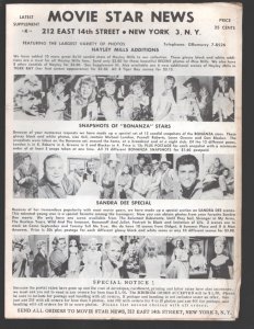 Movie Star News Mail Order Sales Catalog Supplement #K 1960's-Irving Klaw-8 x...