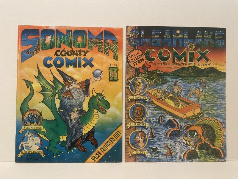 Sonoma County Comix And Clear Lake Comix Bill Leach Lot Of 2 