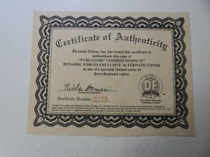 Purgatori: Goddess Rising #1 Dynamic Forces alternate Cover W/coa FN/VF Cond