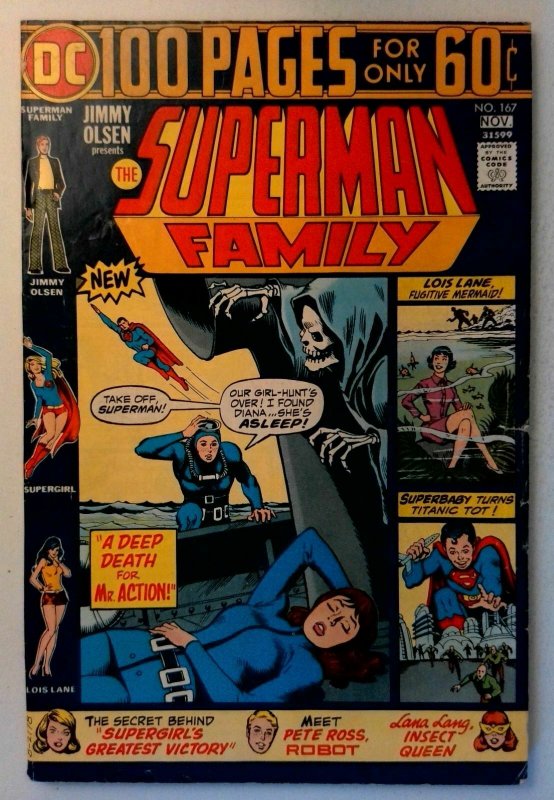 Superman Family #167 DC 1974 FN+ Bronze Age 1st Printing Comic Book