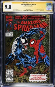 The Amazing Spider-Man (1993) # 375 (CGC 9.8 WP)  Signed Mark Bagley