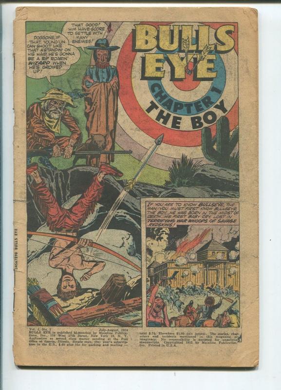 BULLS EYE #1 1954-FIRST ISSUE-ORIGIN-SIMON & KIRBY ART--fr