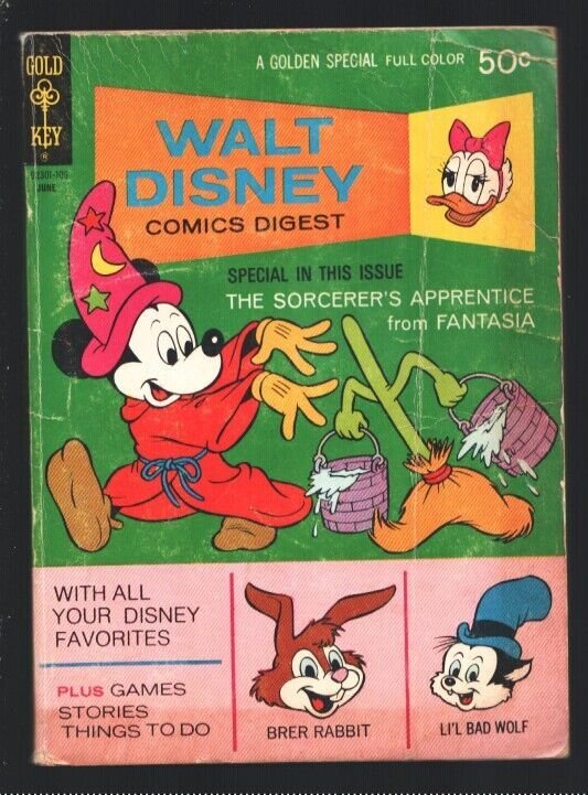 Walt Disney Comics Digest #29 1971-Sorcerer's Apprentice-Fantasia-Carl Barks-...