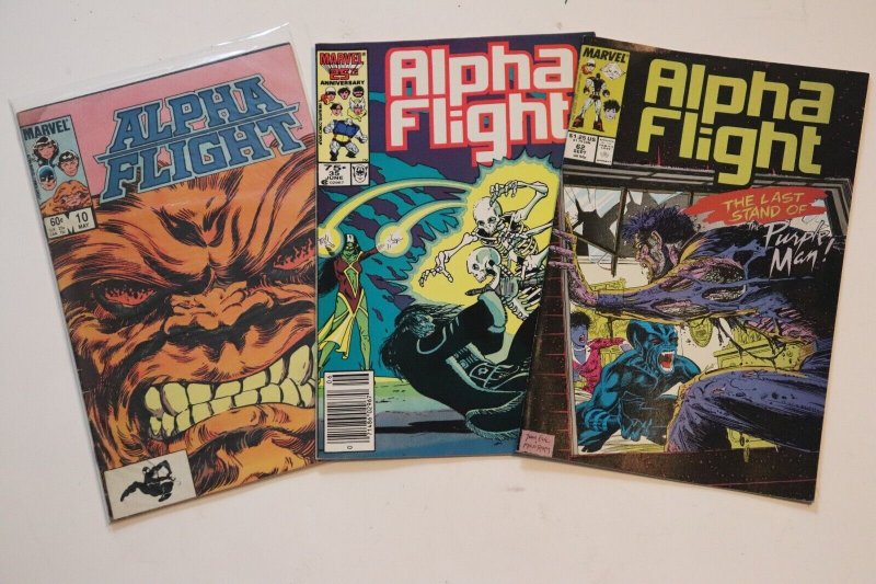 Alpha Flight Lot Of 3 Issues Marvel Comics #10, 35 , 62