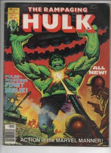 RAMPAGING HULK #1 Magazine, VG+, Buscema, Alcala, Bruce Banner, 1977