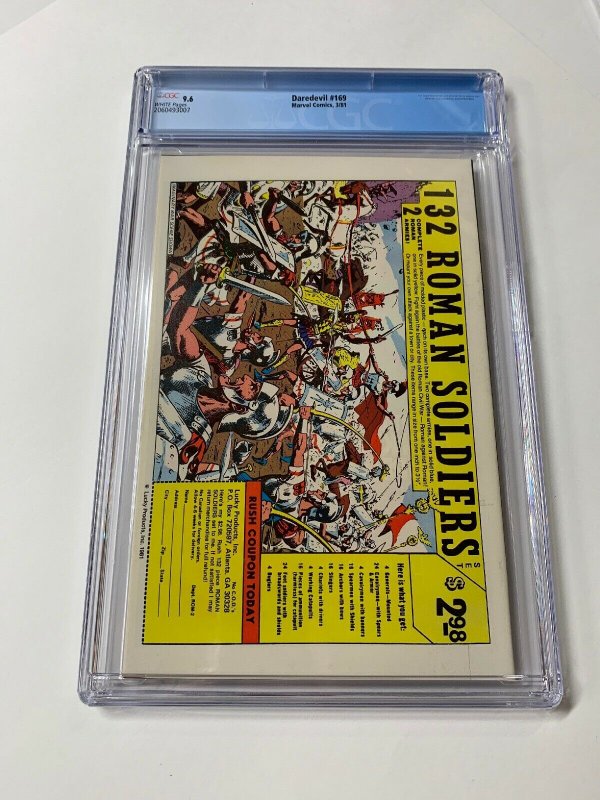 Daredevil 169 Cgc 9.6 White Pages Marvel Frank Miller 2060493007