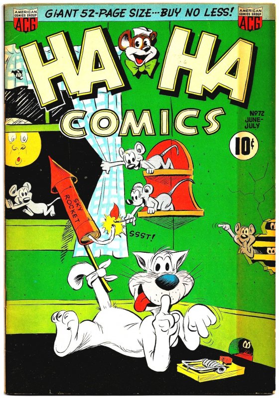 HA HA COMICS #72 (Jun1950) 4.0 VG  Dan Gordon! Ken Hultgren! Animal Antics!