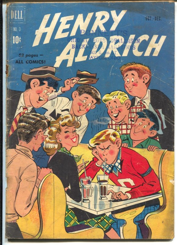 Henry Aldrich #3 1950-soda shop-ice cream cover-G 