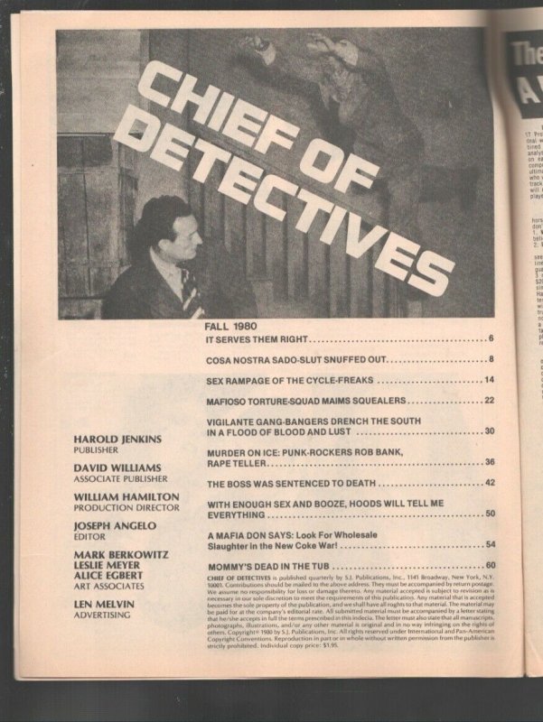 Chief of Detectives-Fall 1980-Murder scene cover-Drug Crazed Cycle Freaks-vio...