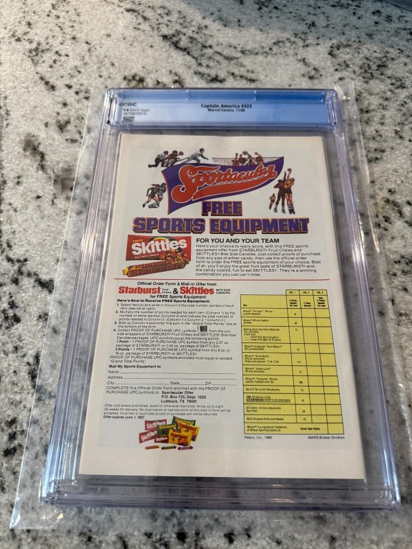 Captain America # 323 CGC Graded 9.4 Marvel Comic Book 1986 John Walker JH22
