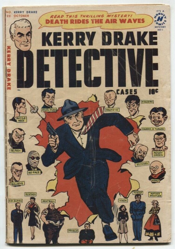 Kerry Drake Detective Cases #22 1950- villain showcase cover- VG