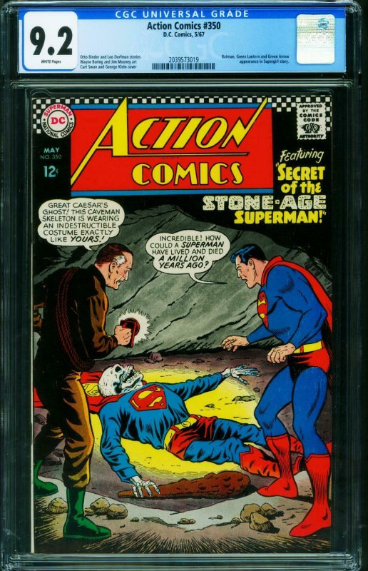 ACTION COMICS #350 CGC 9.2 1967-SUPERMAN-SKULL COVER 2039573019