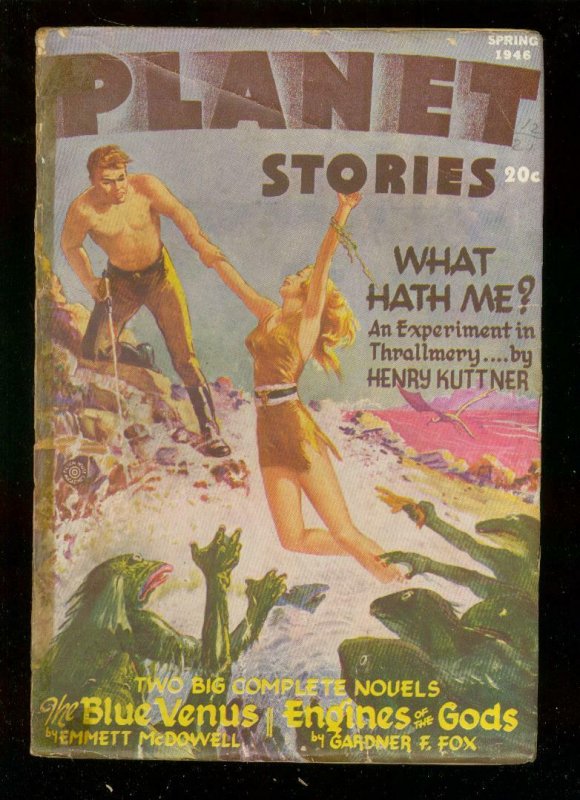 PLANET STORIES-SPG 1946-AC HOLLINGSWORTH INTERIOR ART   VG