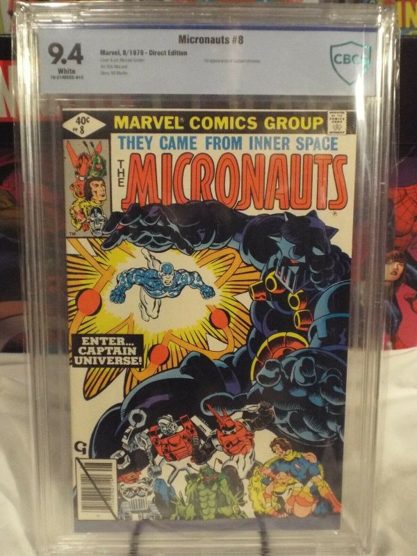 Micronauts #8 - CBCS 9.4 - NM - White Pages - 1st Appearance of Captain Universe