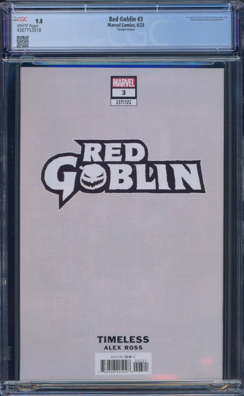 Red Goblin #3 CGC 9.8 Alex Ross Timeless Sandman Virgin Variant Marvel 2023