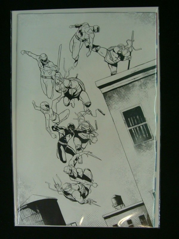 TMNT MMPR #3 of 5 B&W 1:50 Variant Cover Boom! Studios IDW 