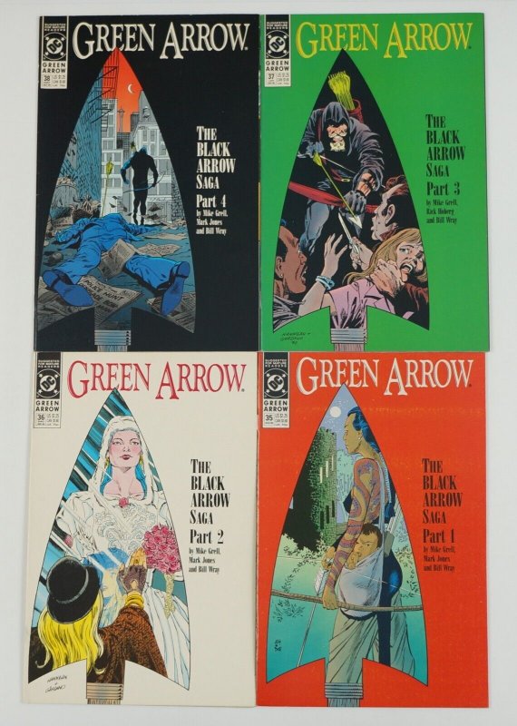 Green Arrow: the Black Arrow Saga #1-4 VF/NM complete story - mike grell 35-38 