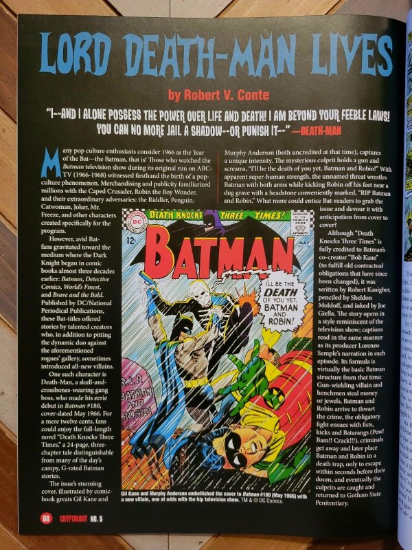 CRYPTOLOGY #5 Brand New (TwoMorrows 2025) Skull & Bones Issue Horror Magazine