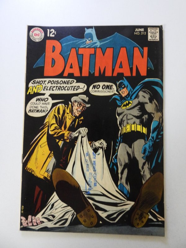 Batman #212 (1969) FN+ condition stamp/ink front cover