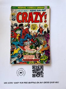 Crazy # 1 GD Marvel Comic Book Humor Parody Spider-Man Hulk Thor X-Men 22 J887