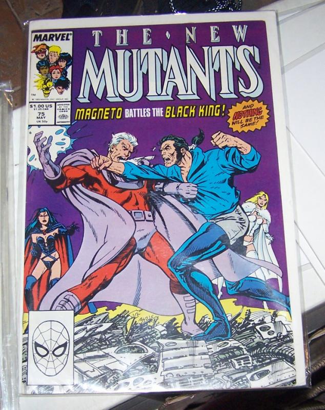 NEW MUTANTS  # 75   1989 MAGNETO VS BLACK KING  selene hellfire club warlock 